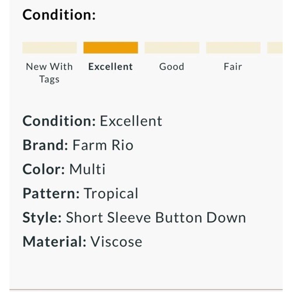 FARM Rio Tropical Short Sleeve Button-Front Shirt Men’s Small - Picture 3 of 5